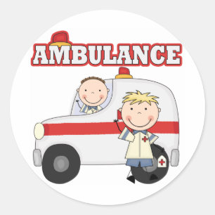 Sticker Rond T-shirts et cadeaux d'ambulance