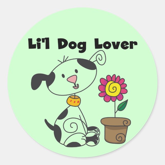 Sticker Rond T-shirts et cadeaux d'amoureux des chiens de (Devant)