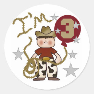 Sticker Rond T-shirts et cadeaux d'anniversaire de cowboy