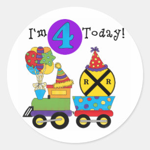Sticker Rond T-shirts et cadeaux d'anniversaire de train