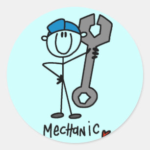 Sticker Rond T-shirts et cadeaux de base de mécanicien