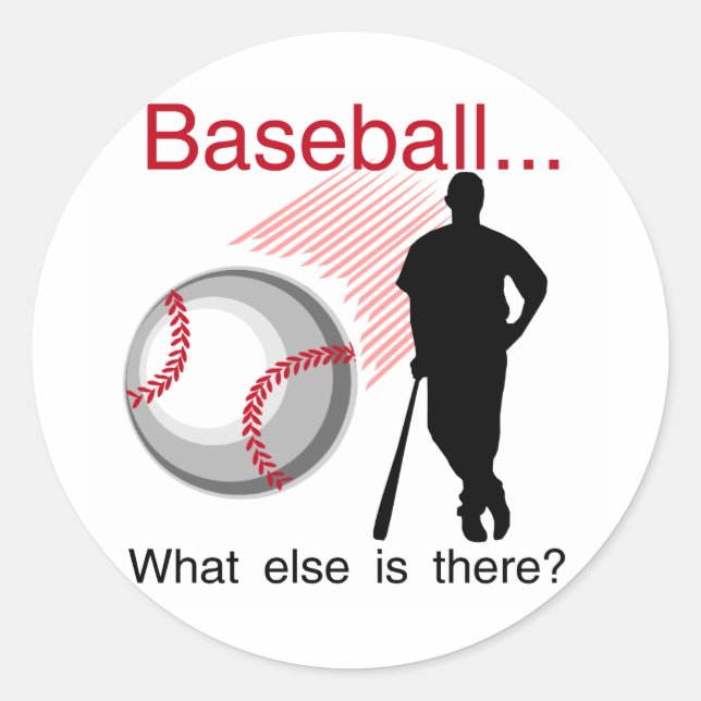 Sticker Rond T-shirts et cadeaux de Baseball What Else (Devant)