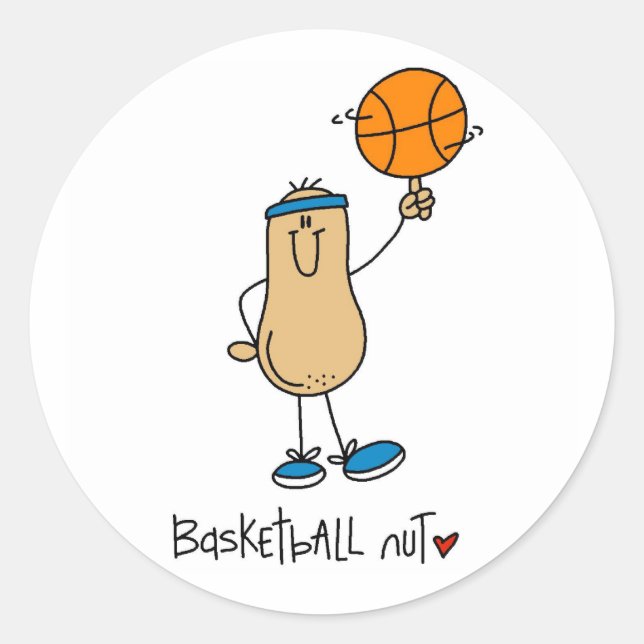 Sticker Rond T-shirts et cadeaux de basket-ball (Devant)