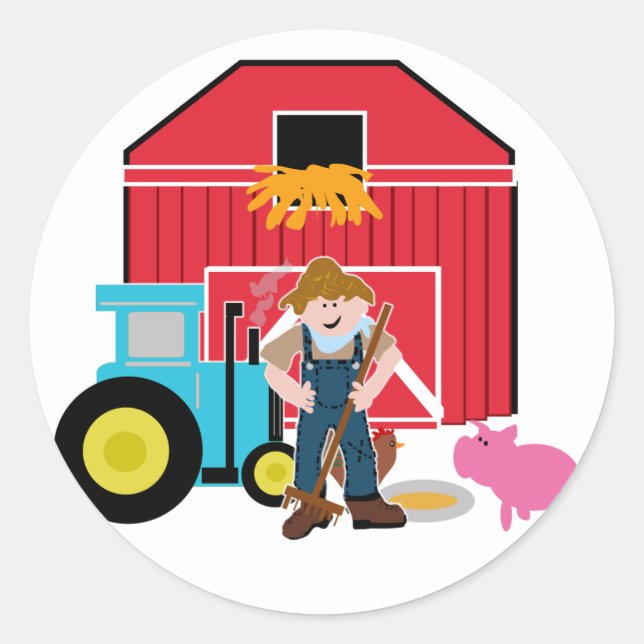 Sticker Rond T-shirts et cadeaux de basse cour (Devant)