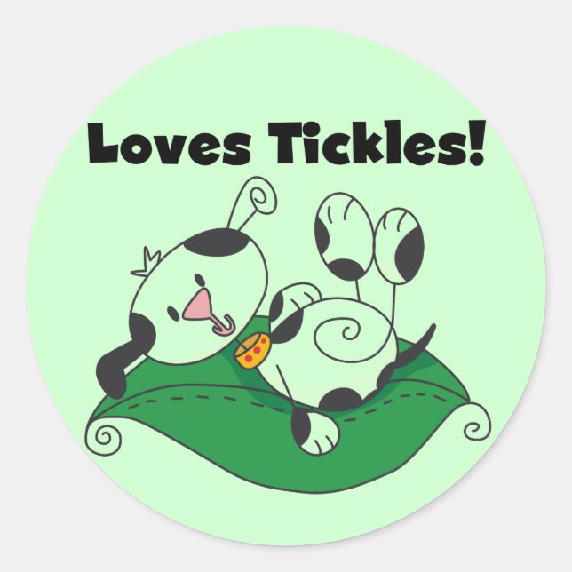 Sticker Rond T-shirts et cadeaux de chatouillements d'amours (Devant)