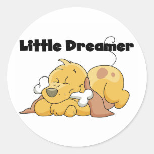 Sticker Rond T-shirts et cadeaux de chien Little Dreamer
