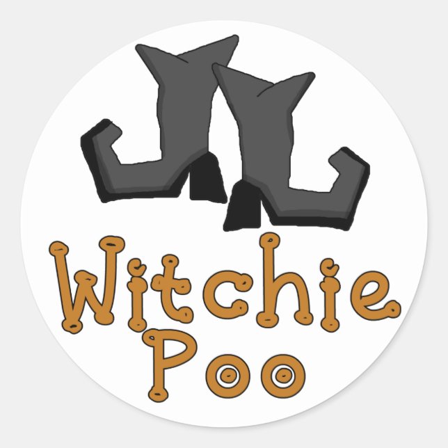 Sticker Rond T-shirts et cadeaux de cuisine Poo (Devant)