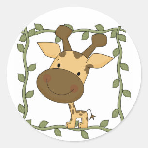 Sticker Rond T-shirts et cadeaux de girafe de bébé