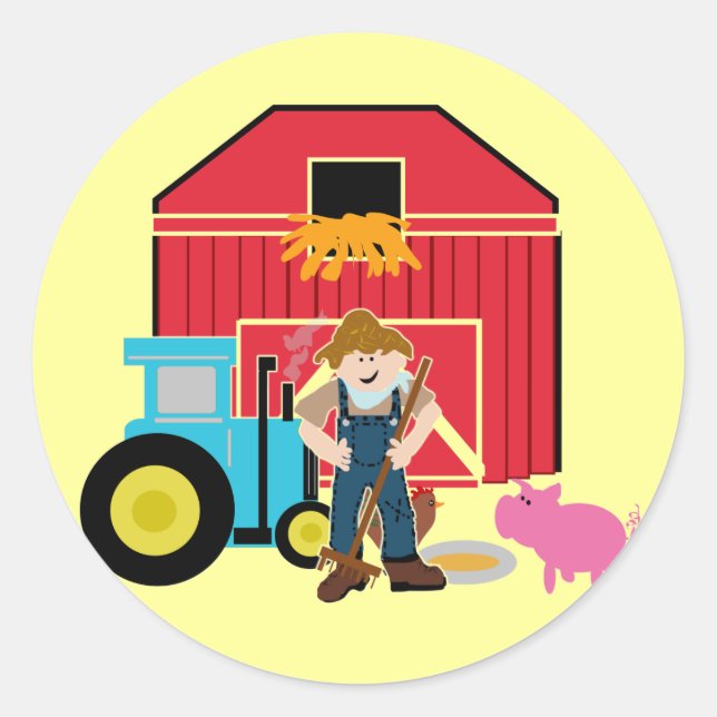 Sticker Rond T-shirts et cadeaux de la ferme (Devant)