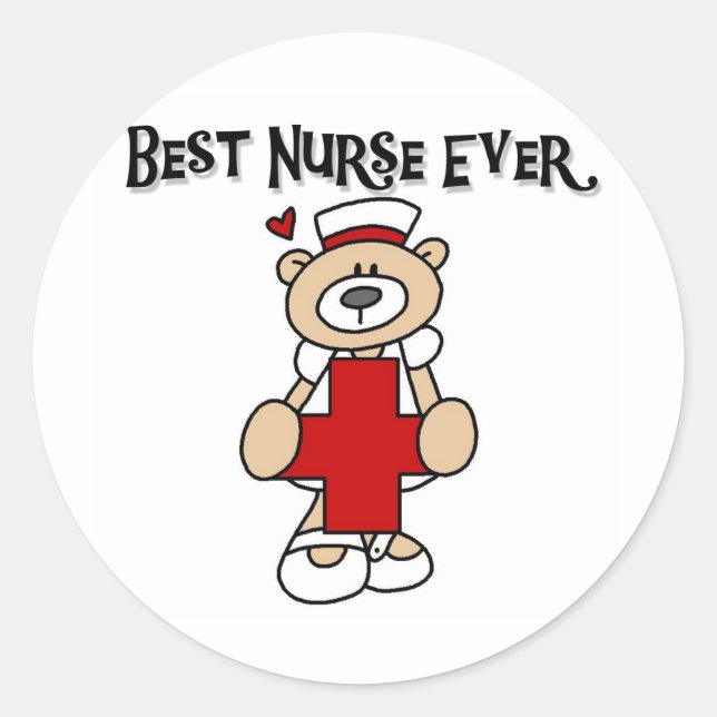 Sticker Rond T-shirts et cadeaux de la meilleure infirmière (Devant)