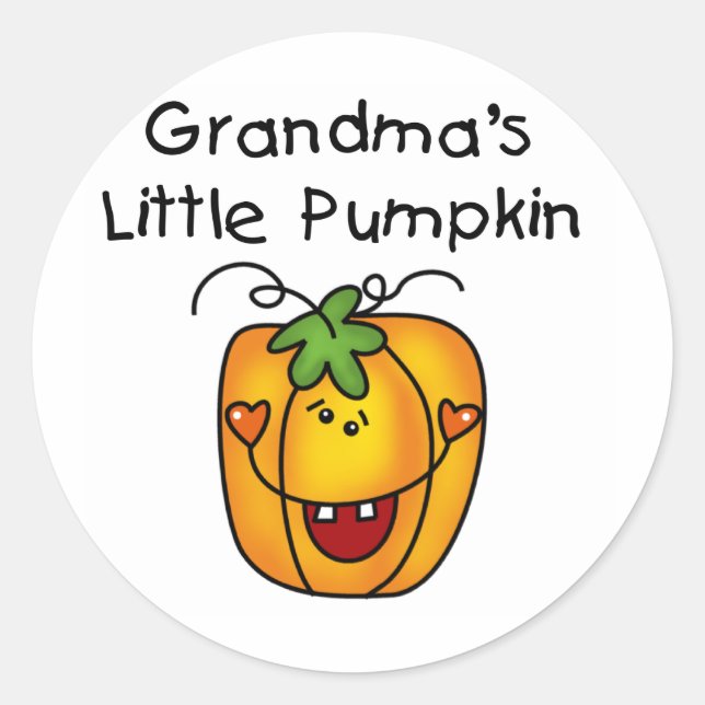 Sticker Rond T-shirts et cadeaux de la petite Citrouille de gra (Devant)