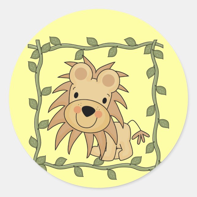 Sticker Rond T-shirts et cadeaux de lion de bébé (Devant)