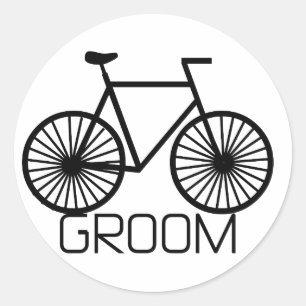 Sticker Rond T-shirts et cadeaux de marié de bicyclette