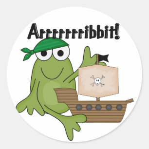 Sticker Rond T-shirts et cadeaux de pirate de grenouille