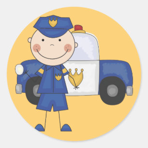 Sticker Rond T-shirts et cadeaux de policiers masculins