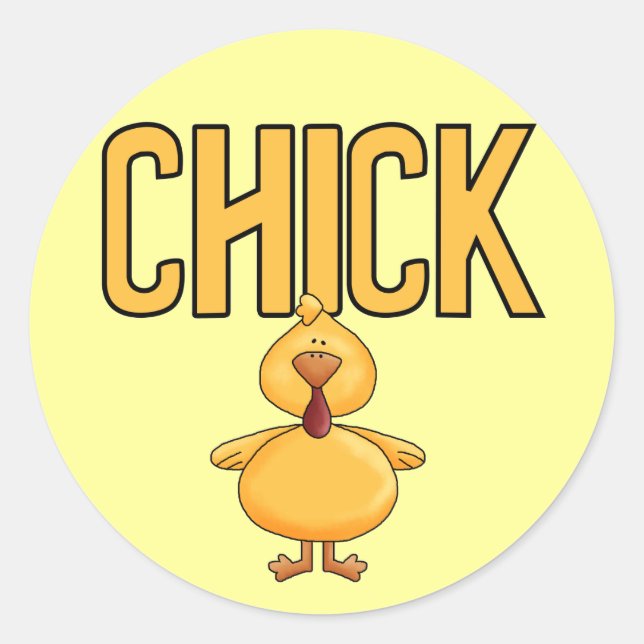 Sticker Rond T-shirts et cadeaux de poussin (Devant)