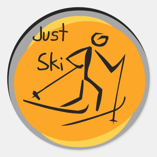 Sticker Rond T-shirts et cadeaux de ski (Devant)