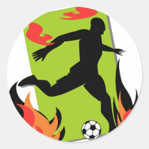 Sticker Rond T-shirts et cadeaux de soccer flamboyant