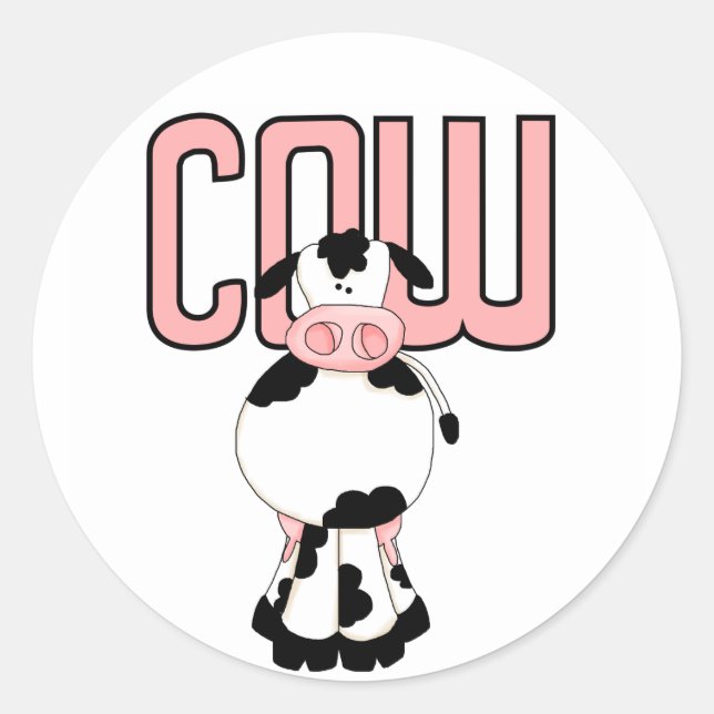 Sticker Rond T-shirts et cadeaux de vache (Devant)