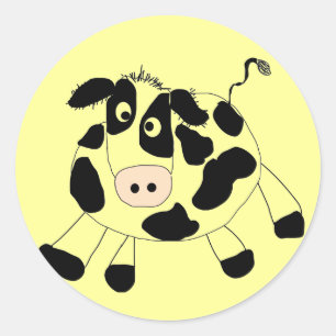 Sticker Rond T-shirts et cadeaux de vache à ferme