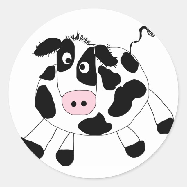 Sticker Rond T-shirts et cadeaux de vache à ferme (Devant)