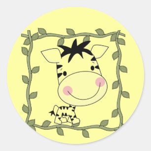 Sticker Rond T-shirts et cadeaux de zèbre de bébé