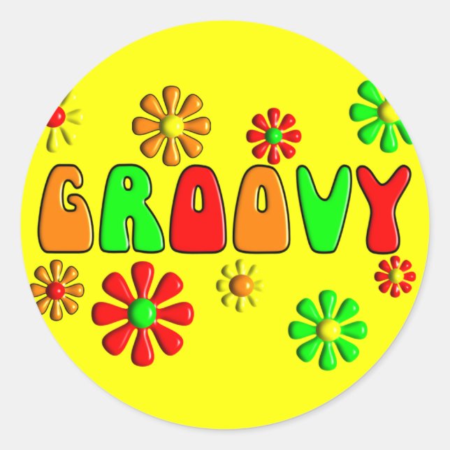 Sticker Rond T-shirts et cadeaux des années 70 super (Devant)
