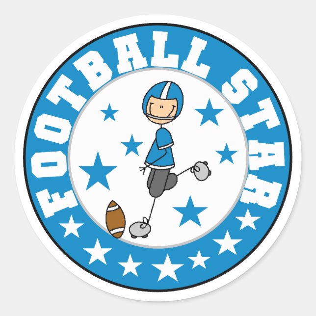 Sticker Rond T-shirts et cadeaux des étoiles de football (Devant)