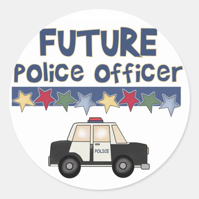 Sticker Rond T-shirts et cadeaux des futurs policiers (Devant)