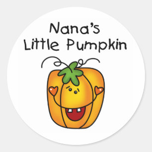 Sticker Rond T-shirts et cadeaux d'Halloween Citrouilles de Nan