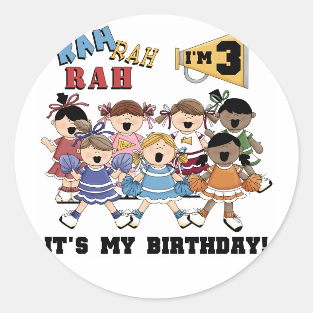 Sticker Rond T-shirts et cadeaux du 3e anniversaire (Devant)
