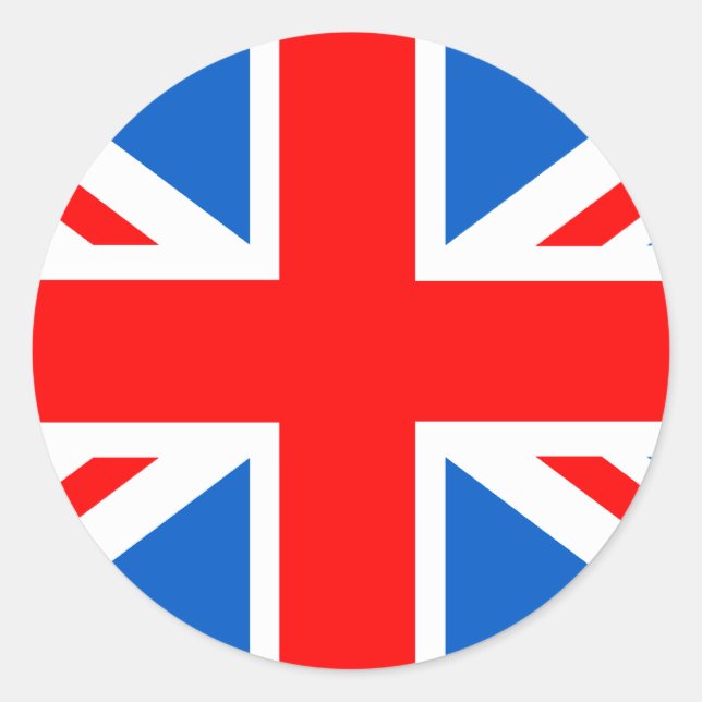 Sticker Rond T-shirts et cadeaux du drapeau britannique (Devant)