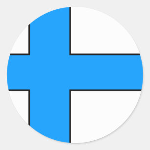 Sticker Rond T-shirts et cadeaux du Drapeau finlandais