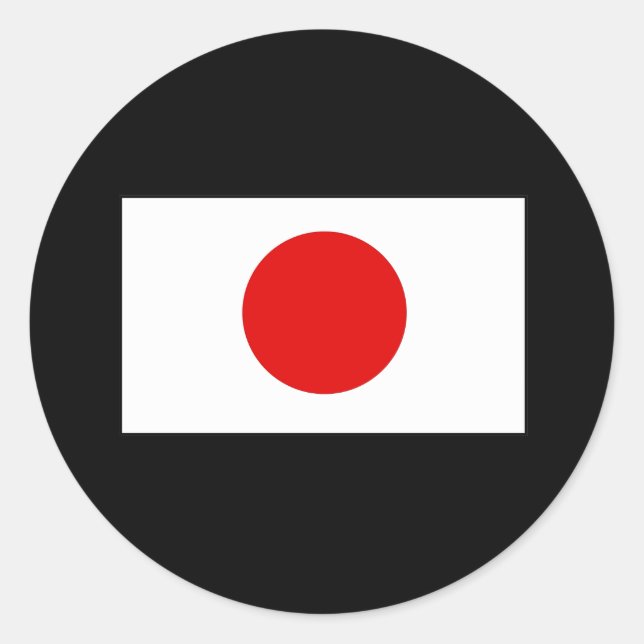 Sticker Rond T-shirts et cadeaux du drapeau japonais (Devant)