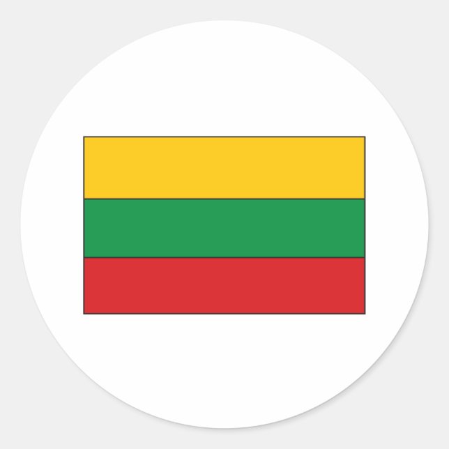 Sticker Rond T-shirts et cadeaux du Drapeau lituanien (Devant)