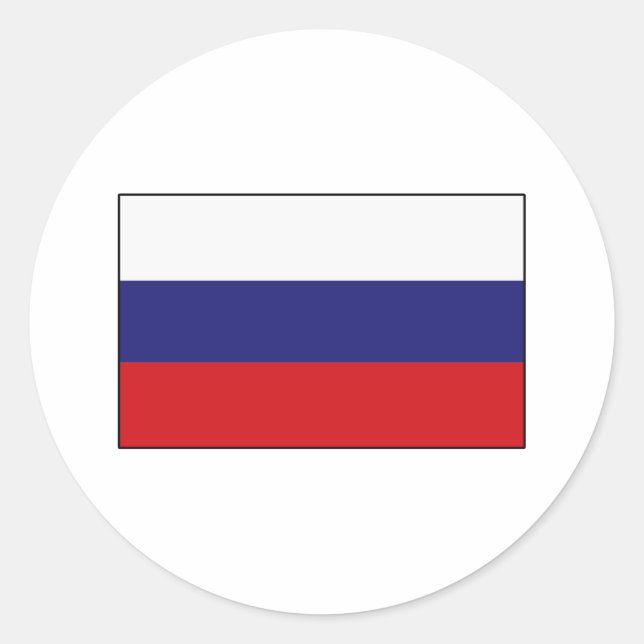 Sticker Rond T-shirts et cadeaux du drapeau russe (Devant)