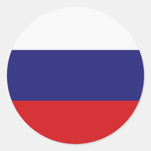 Sticker Rond T-shirts et cadeaux du drapeau russe (Devant)