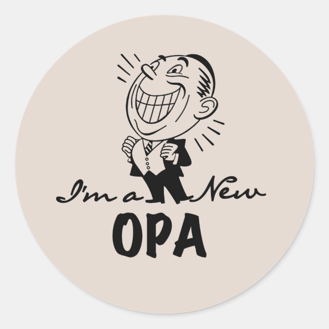 Sticker Rond T-shirts et cadeaux en nouvel opa souriants (Devant)