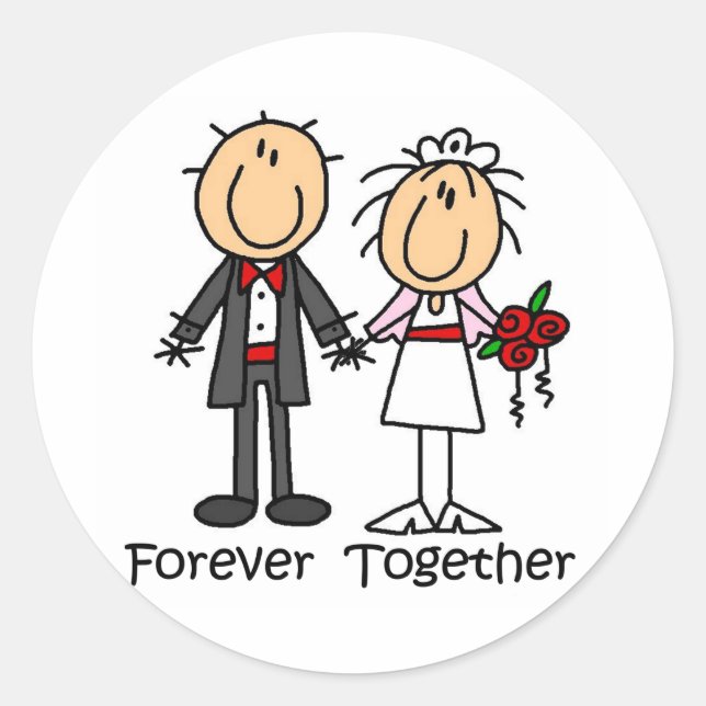 Sticker Rond T-shirts et cadeaux Forever Together (Devant)