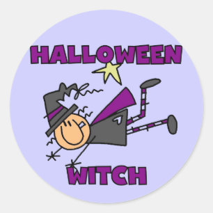 Sticker Rond T-shirts et cadeaux Halloween Witch