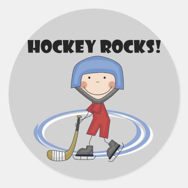 Sticker Rond T-shirts et cadeaux Hockey Rocks (Devant)