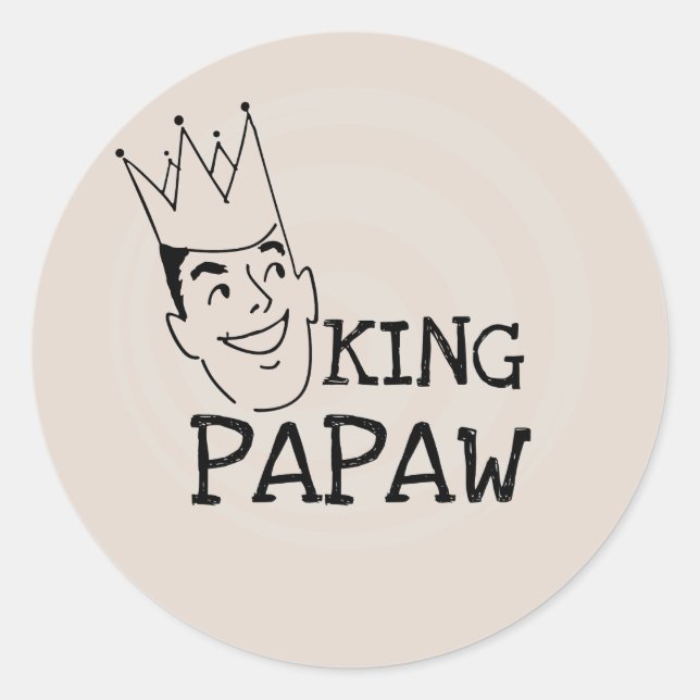 Sticker Rond T-shirts et cadeaux King Papaw (Devant)