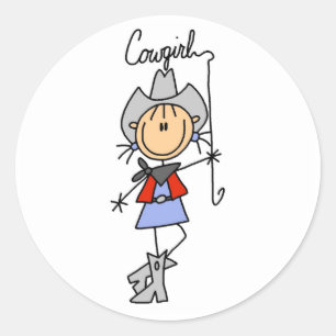 Sticker Rond T-shirts et cadeaux Lasso Cowgirl
