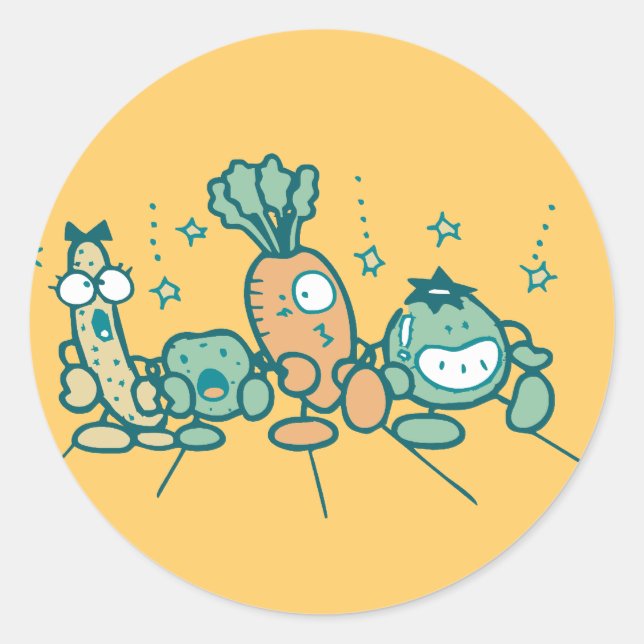 Sticker Rond T-shirts et cadeaux Légume stupides (Devant)