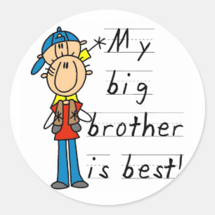 Sticker Rond T-shirts et cadeaux Little Brother