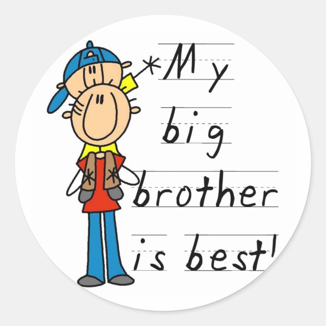 Sticker Rond T-shirts et cadeaux Little Brother (Devant)