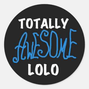 Sticker Rond T-shirts et cadeaux Lolo bleu absolument géniaux