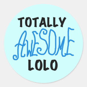 Sticker Rond T-shirts et cadeaux Lolo bleu absolument géniaux