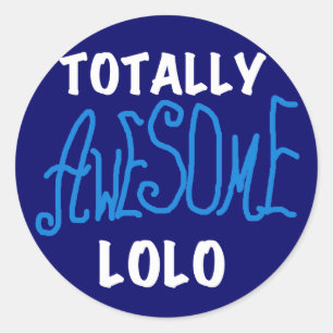 Sticker Rond T-shirts et cadeaux Lolo bleu absolument géniaux