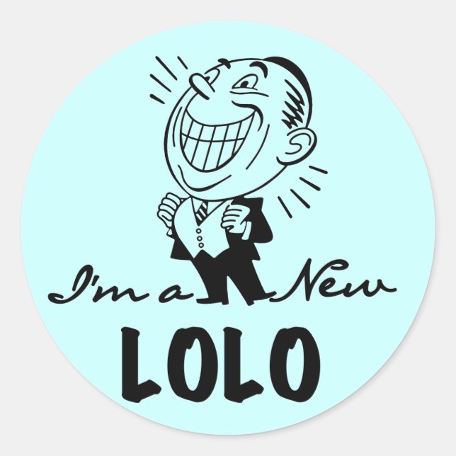 Sticker Rond T-shirts et cadeaux Lolo neufs souriants (Devant)